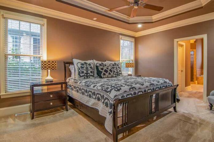 Brown Wooden Bed Inside Bedroom